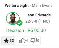 Fight Details View